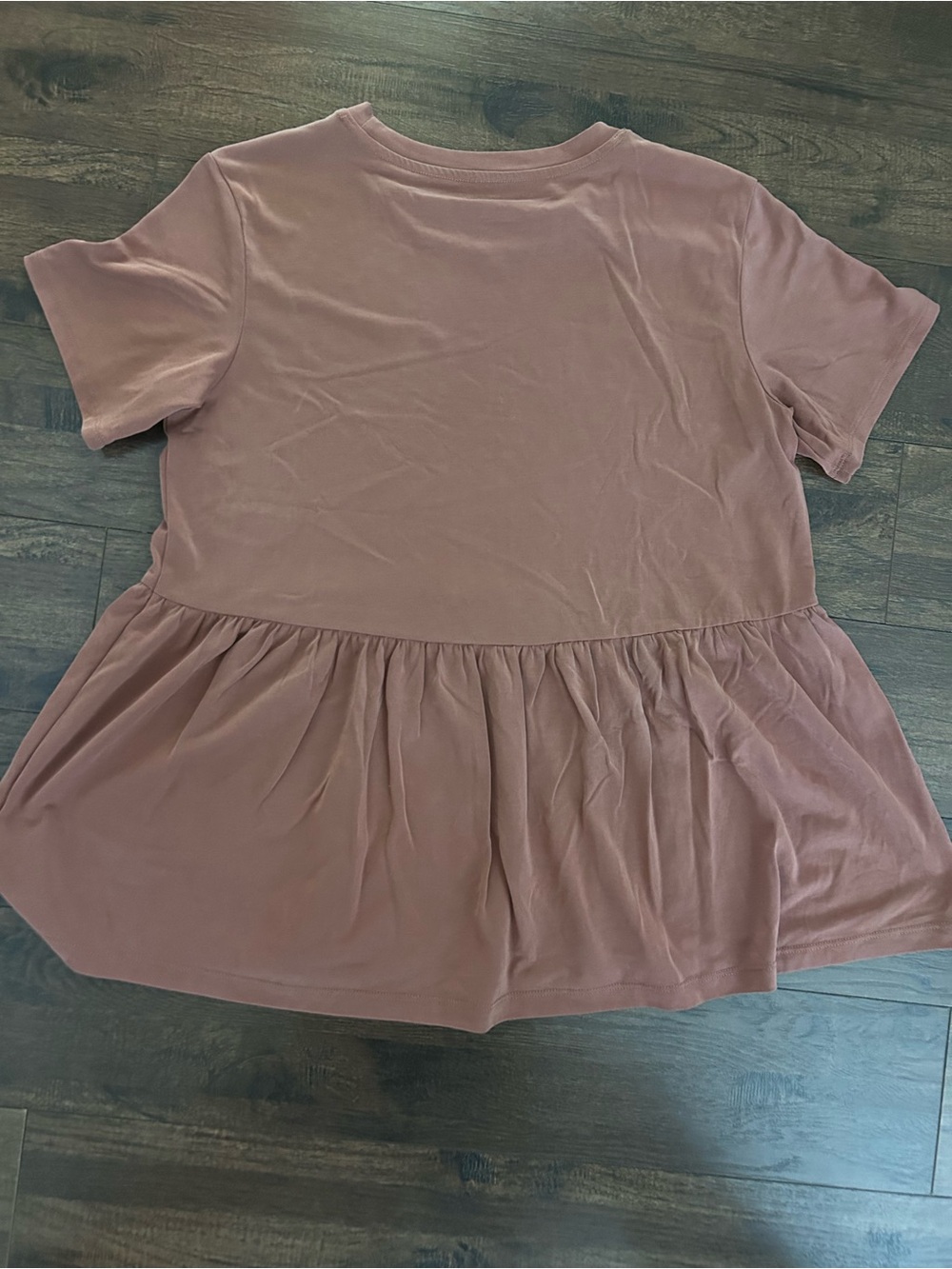 American Eagle Outfitters Dusty Mauve Peplum Tee - Picture 3 of 3
